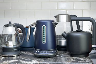 electric tea kettles on a countertop 