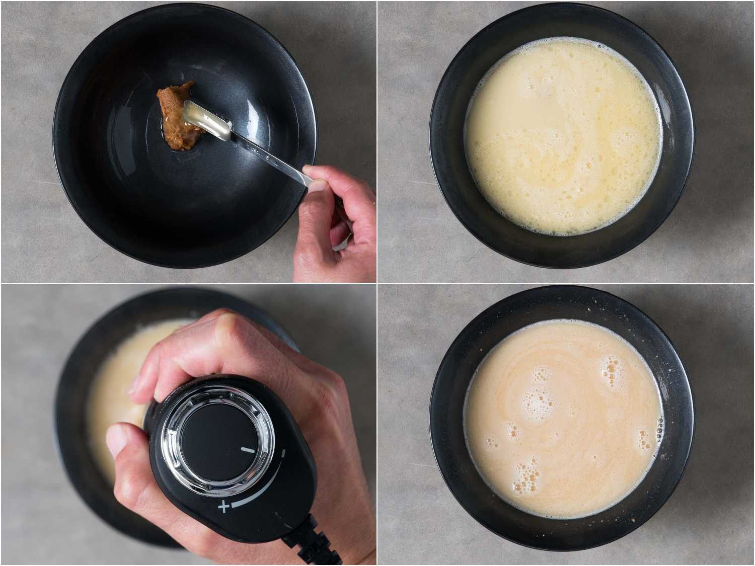 Collage of assembling chicken paitan ramen