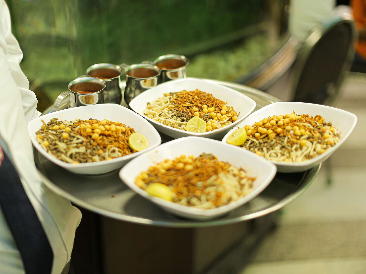 Side view of koshari at Koshary Abou Tare
