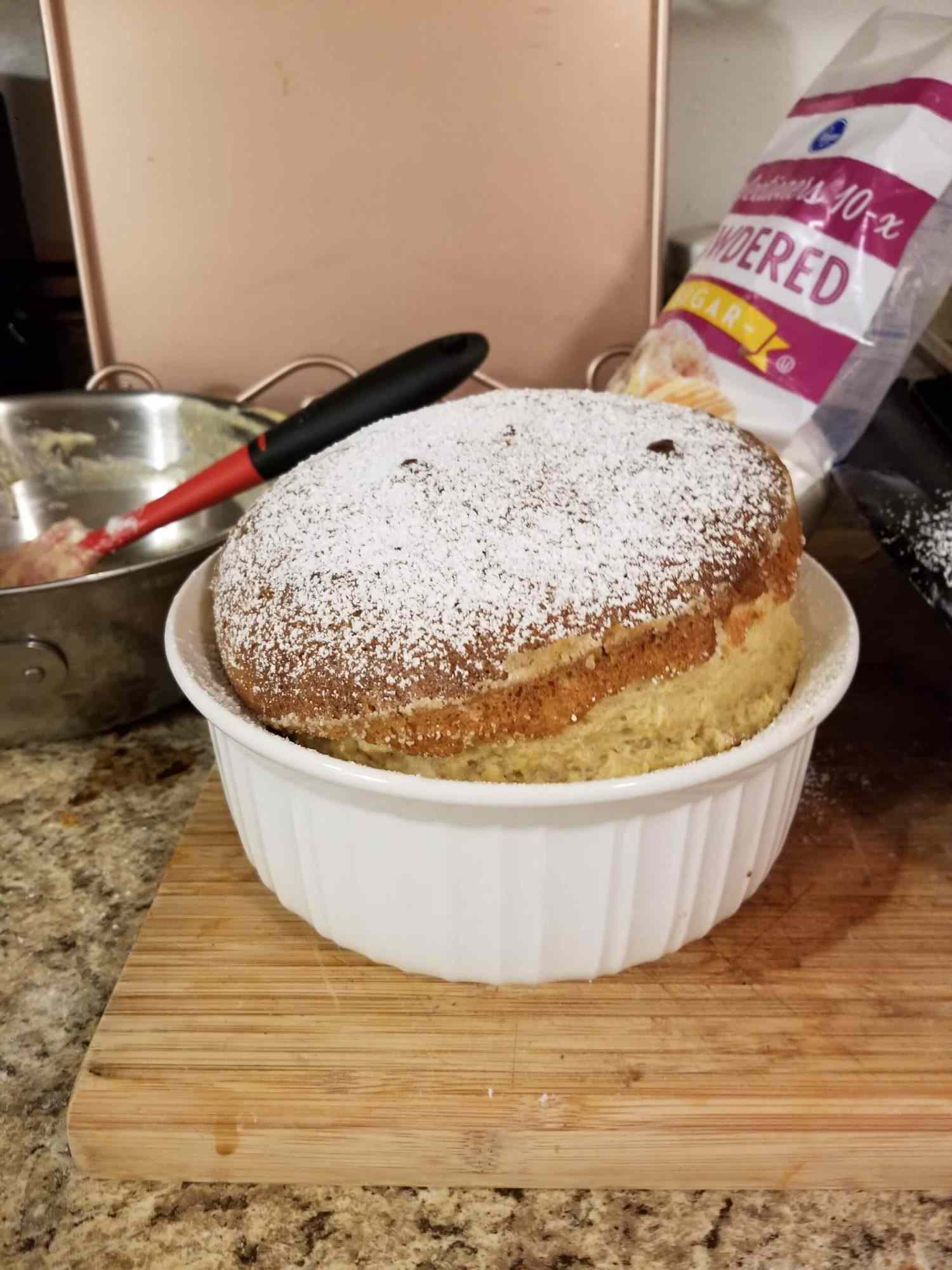 vanilla souffle on a worktop