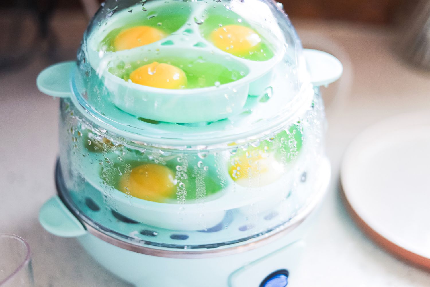 Poached eggs in the Dash egg cooker