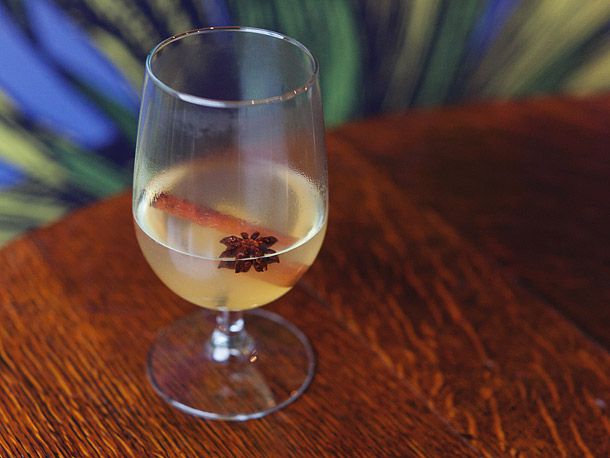 Hot toddy in a glass