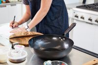 Close up of Souped Up Recipes Carbon Steel Wok in a kitchen