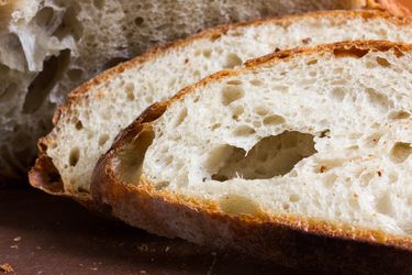 Slices of crusty white bread