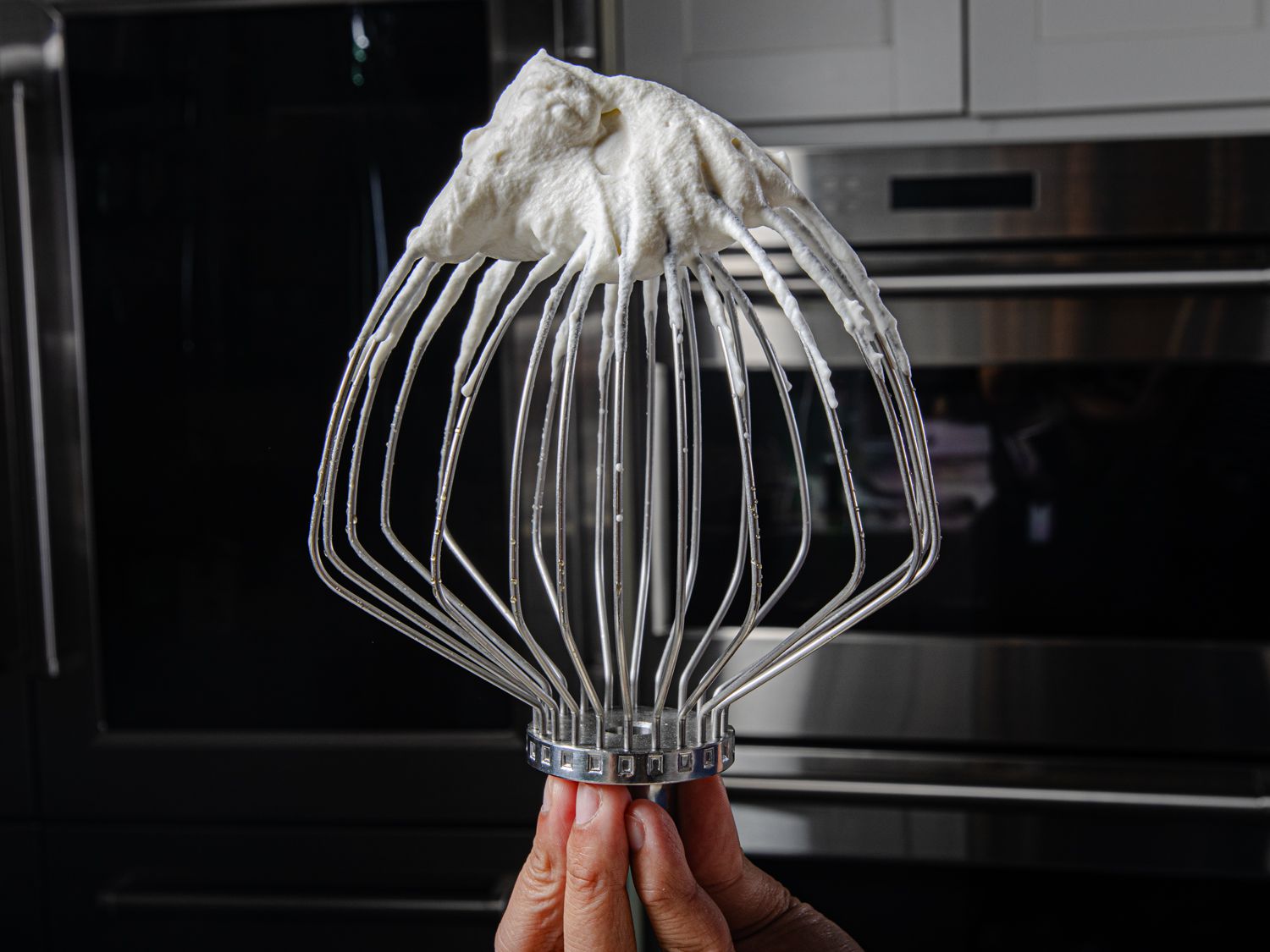 Whipped cream on a standmixer head