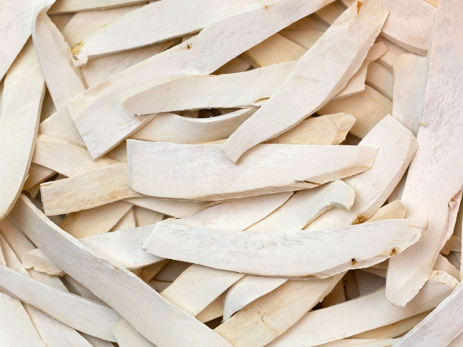 Slices of dried yams.