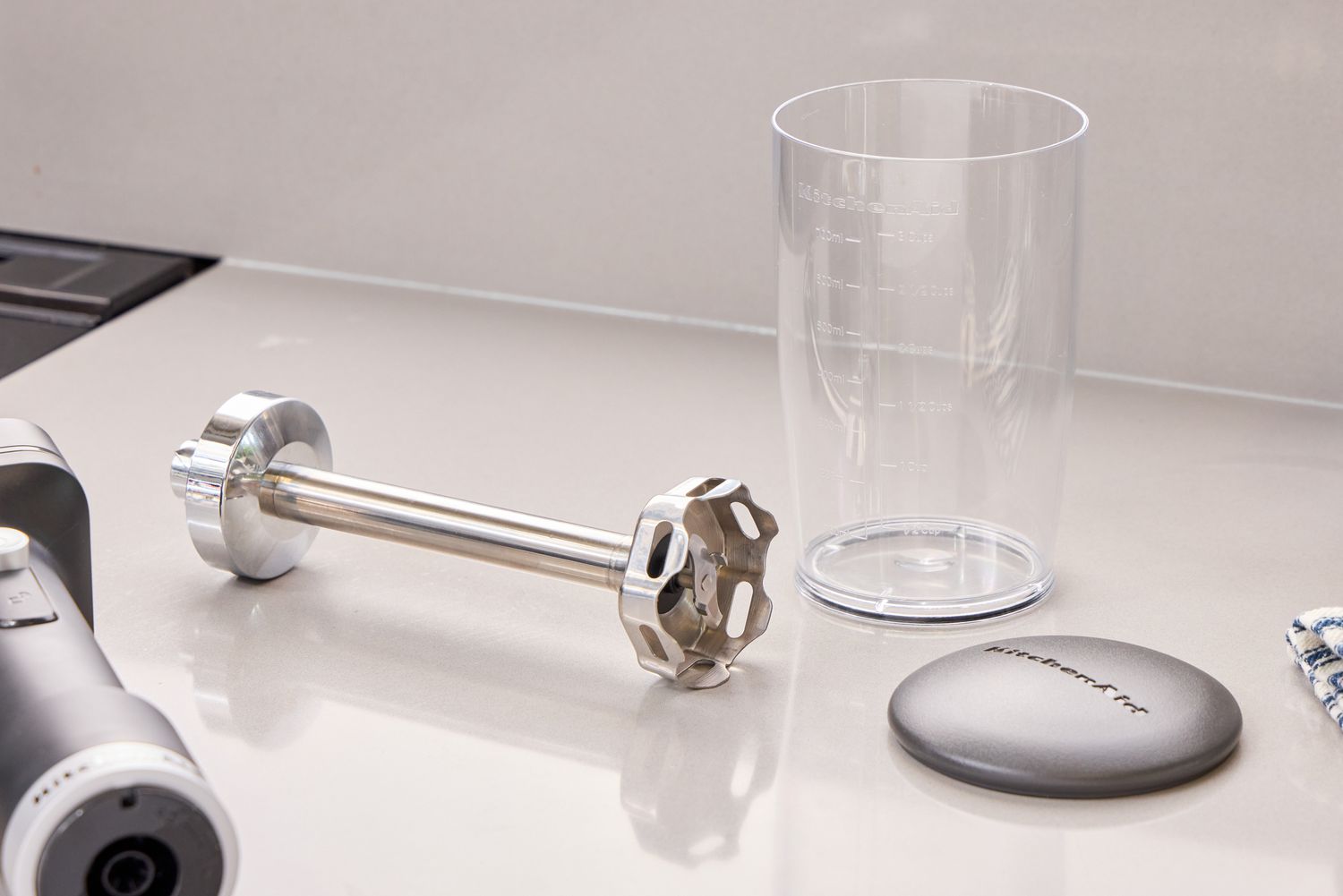 The KitchenAid Go Cordless Hand Blender and accessories