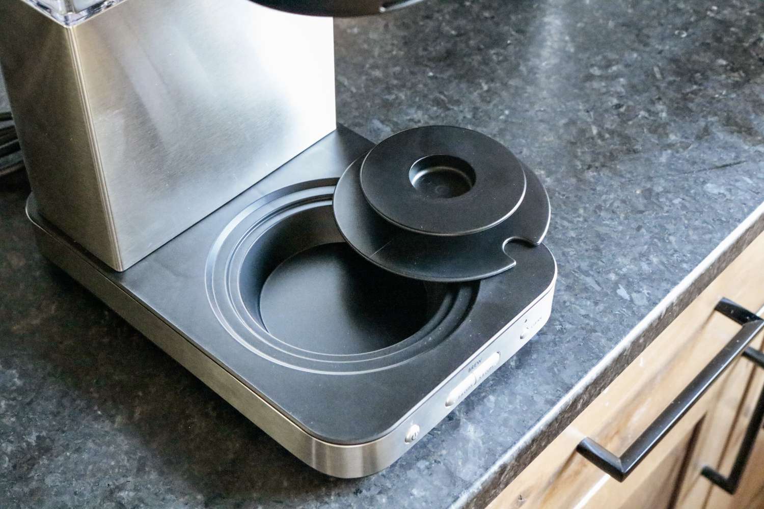 The drip tray on the OXO coffee maker flipped upside down