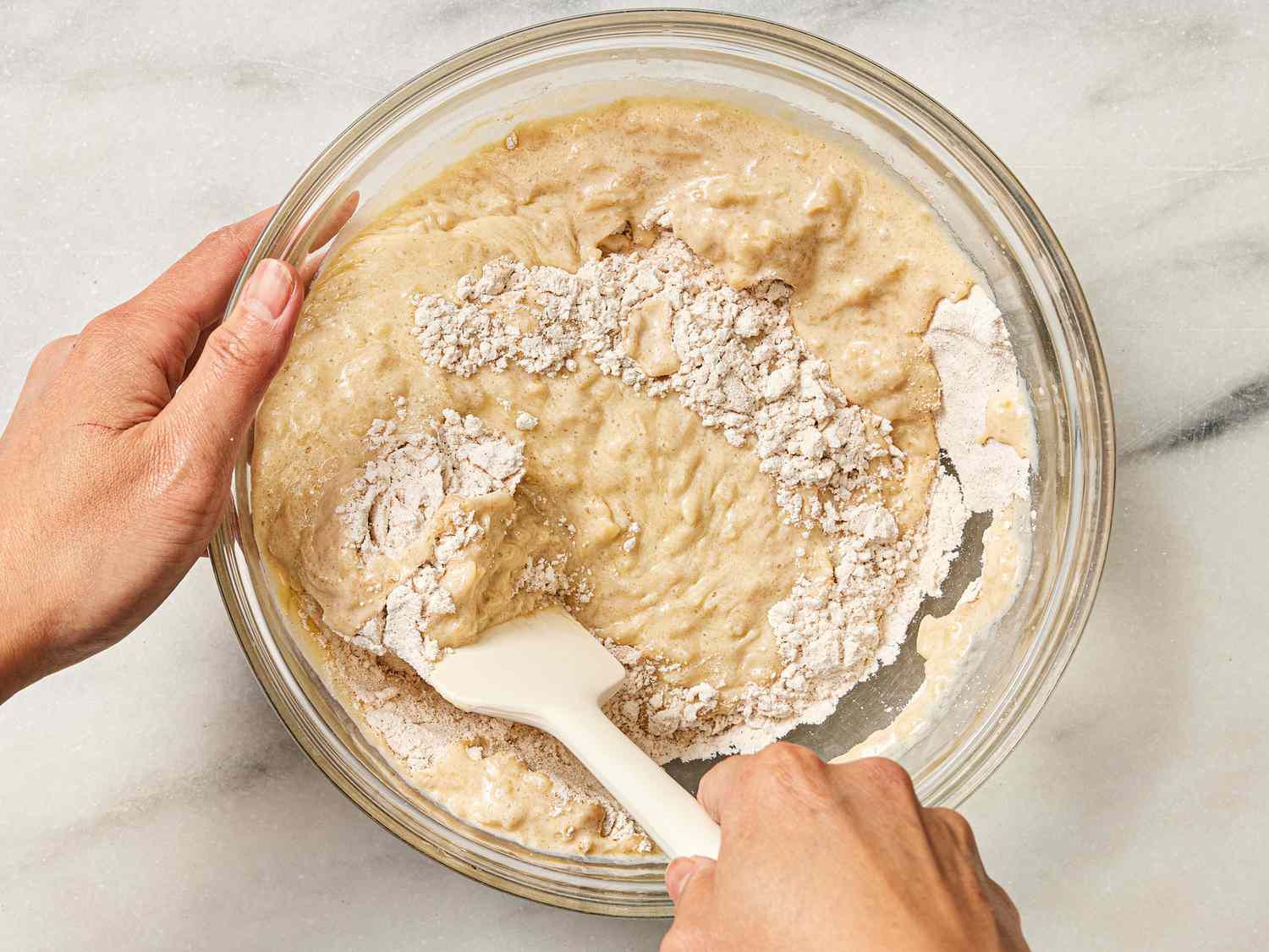 Apple mix and flour mixture mixed together in a bowl 
