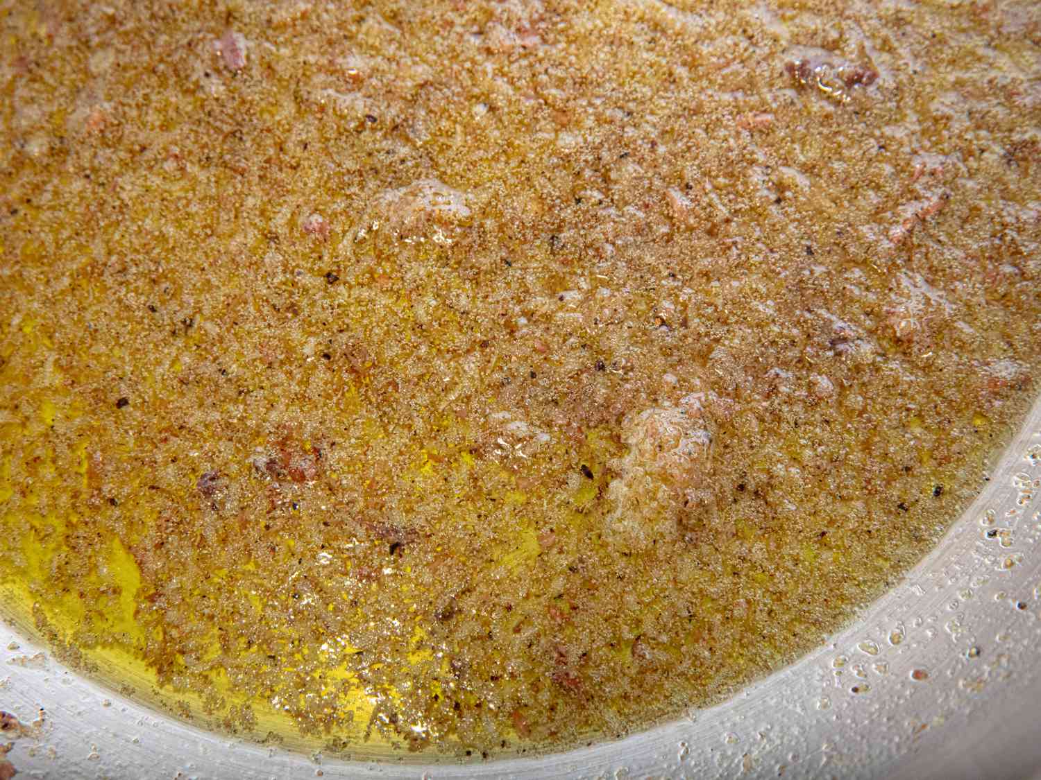 Overhead view of sauce