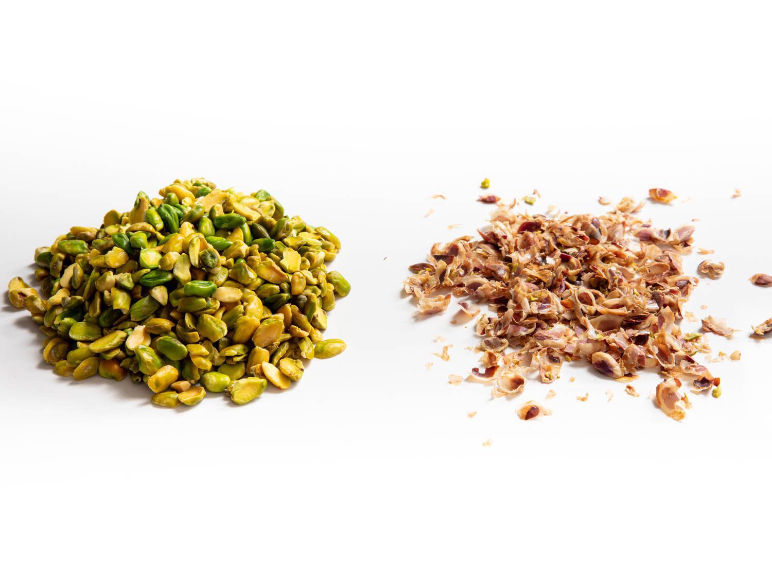 blanched American pistachios and skins