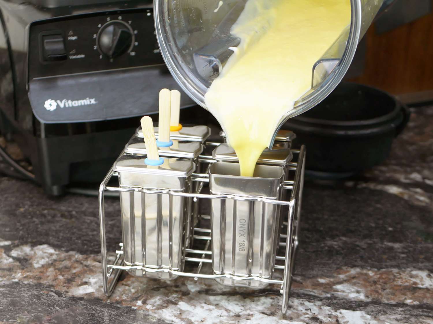 filling top-down popsicle molds with filling