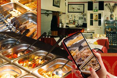 A college of British Chinese takeaway photos