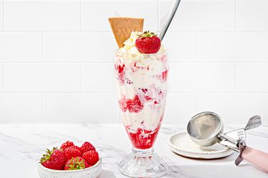 Side view of Knickerbocker glory