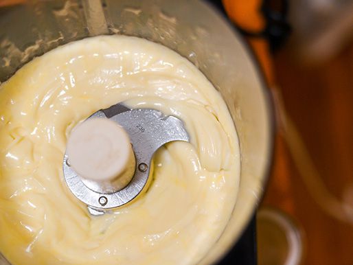 Finished mayo in a food processor