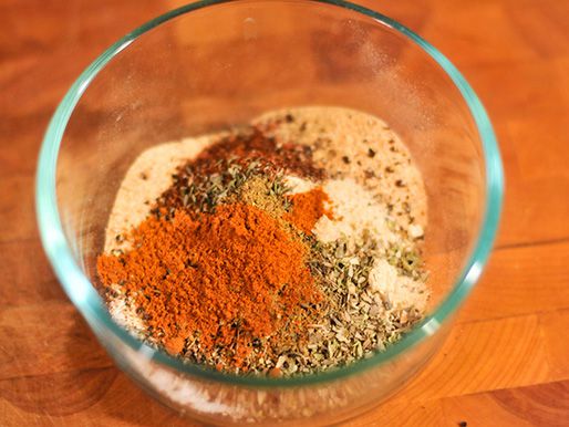 Seasoning and spices for turkey dry rub in a bowl