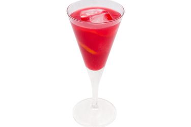 A Mickey Rourke cocktail, served in a fluted glass.