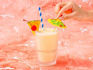 Side view of a pina colada