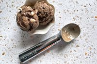 zeroll ice cream scoop with rocky road ice cream