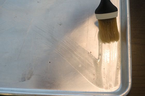 greased sheet cake pan