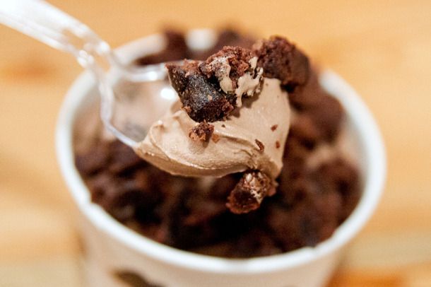 Closeup of frozen custard at 5 Oz. Factory in New York City.