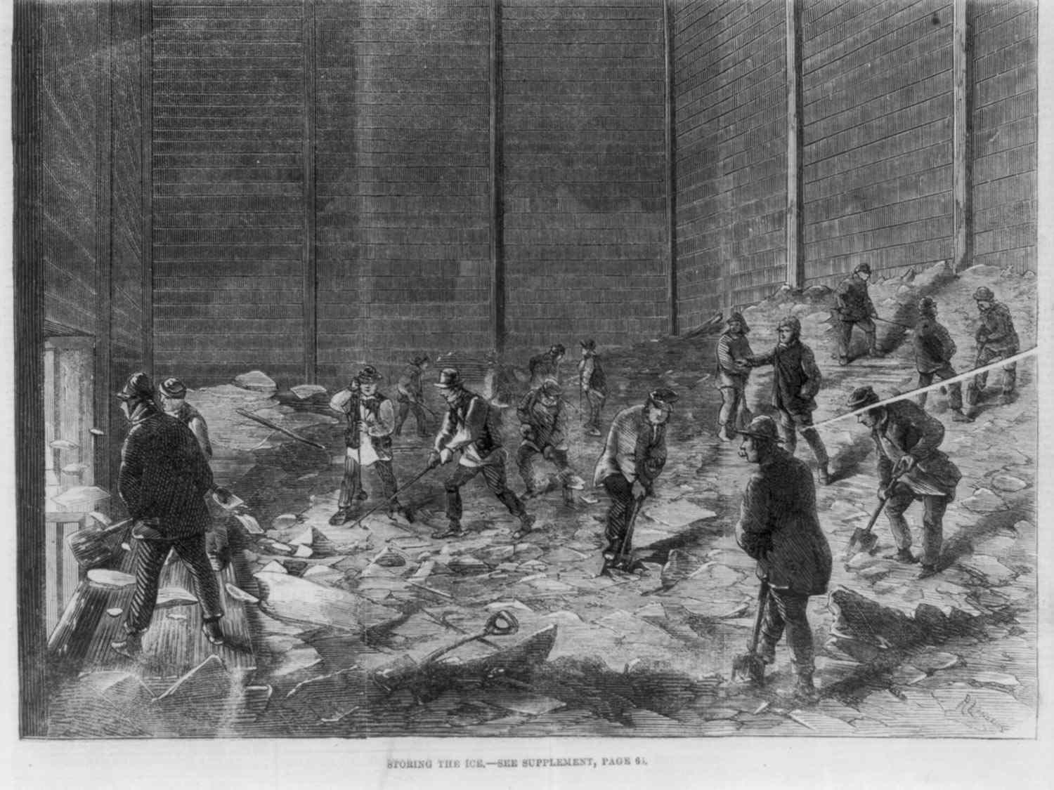 Colonial American ice storage illustration