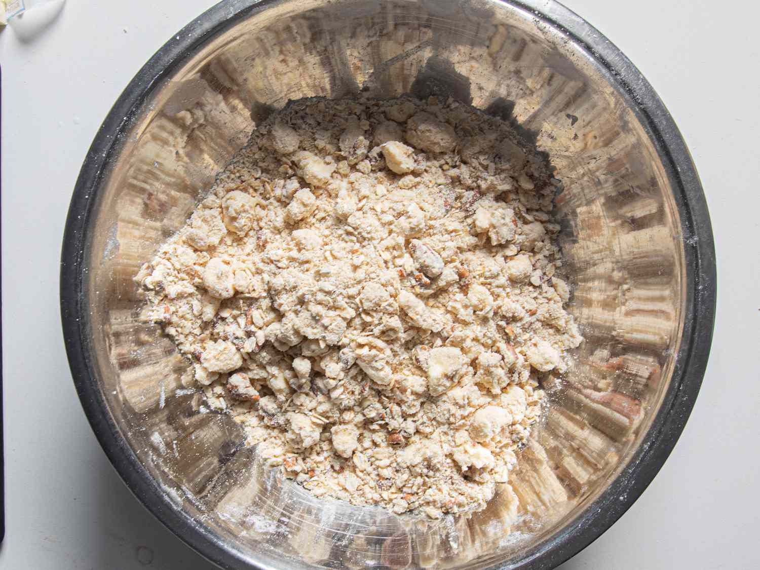 Overhead view of topping 