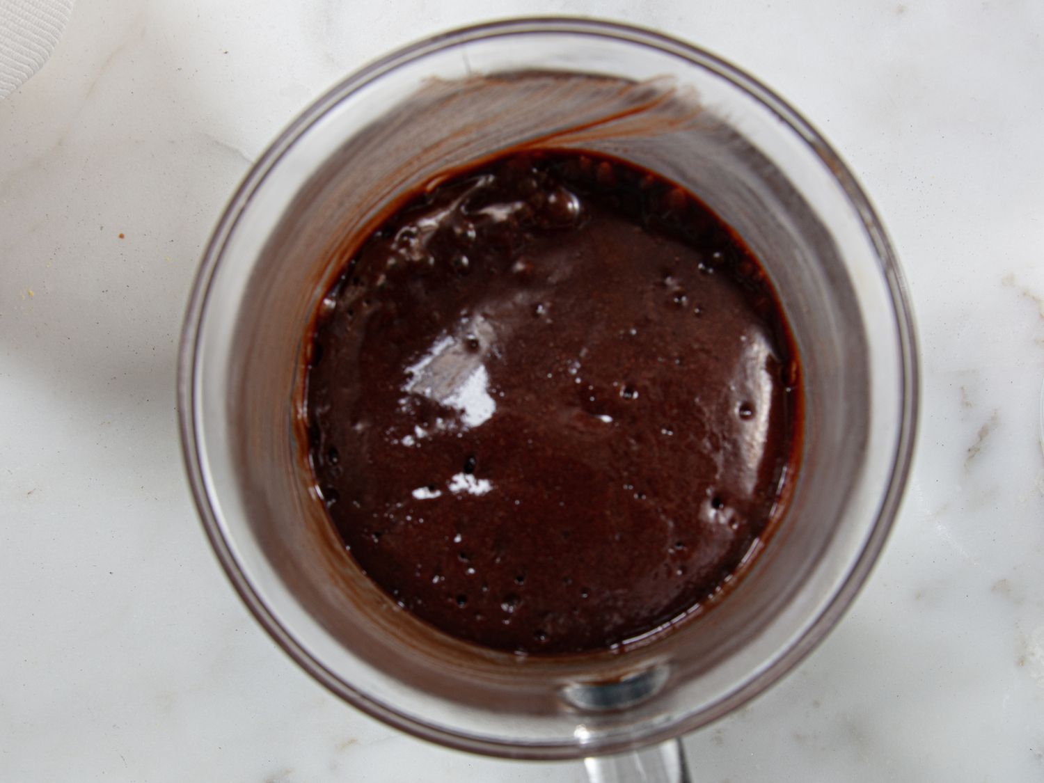 Over head view of cake baked 