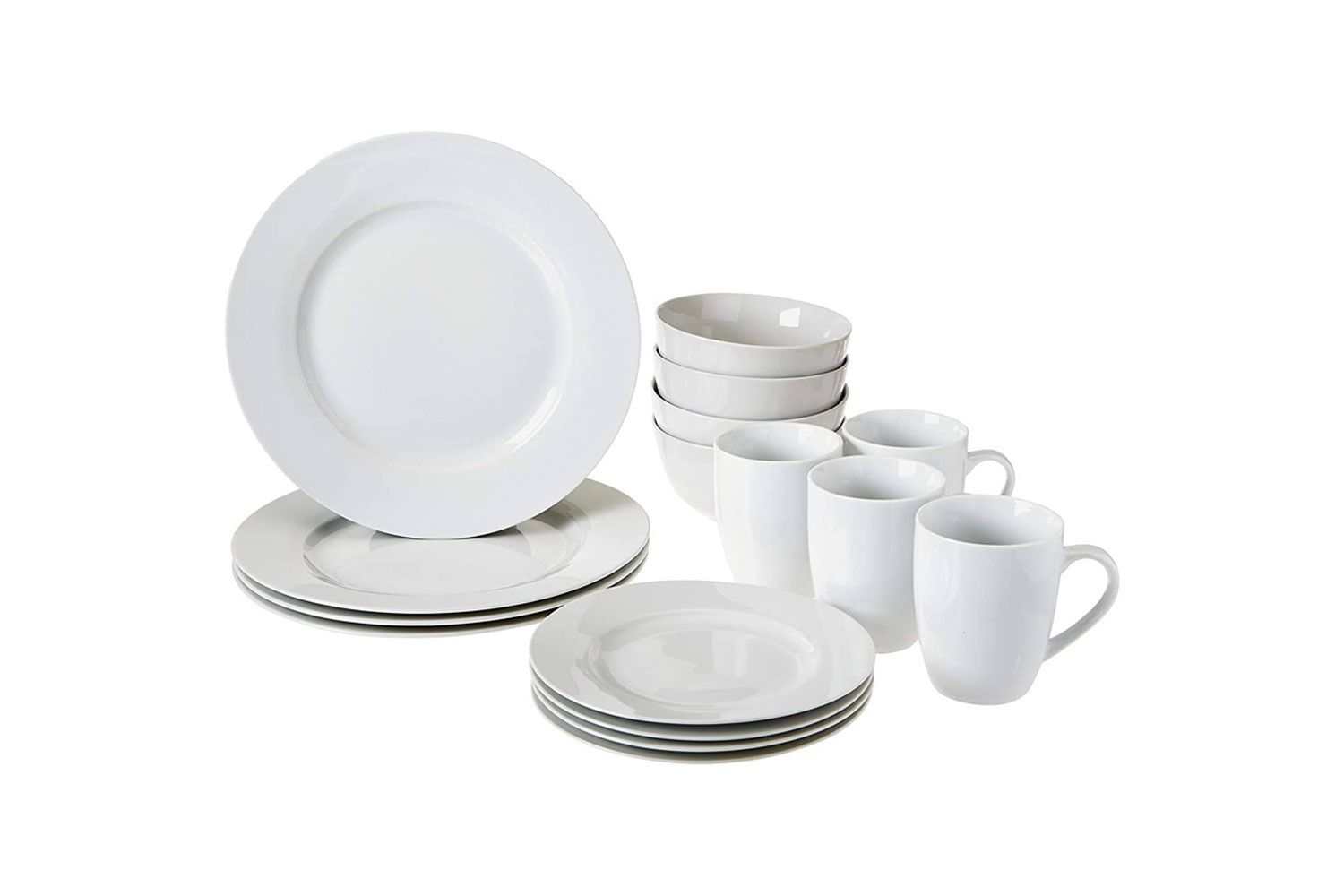 Amazon Basics 16-Piece Dinnerware Set, Service for 4