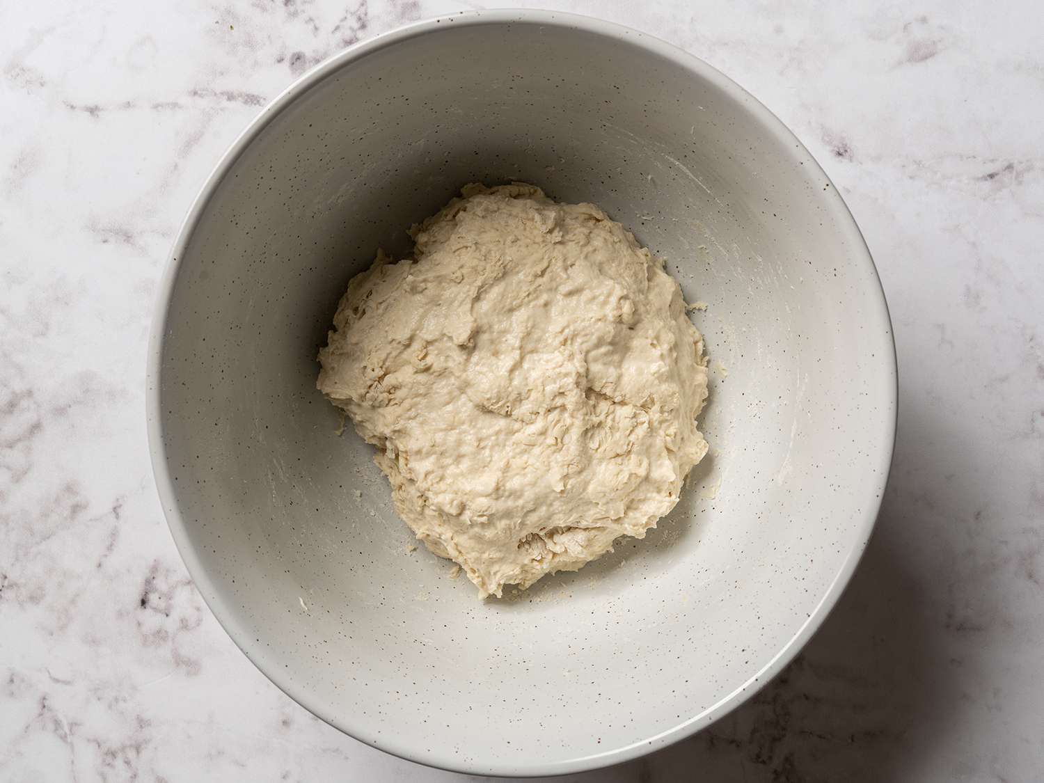 Focaccia dough in a large bowl