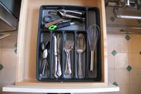madesmart drawer organizer with utensils in it