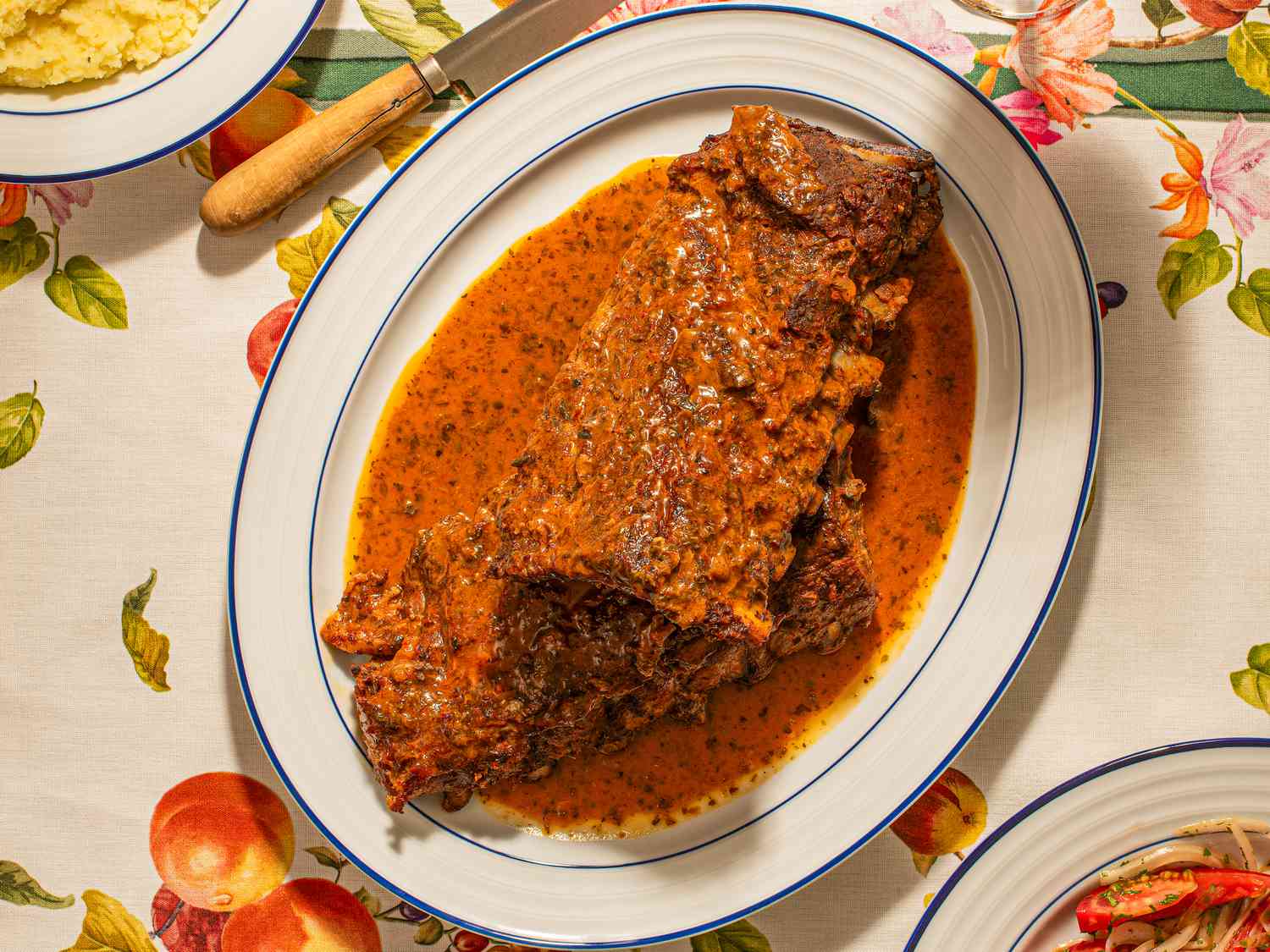 Overhead view of ribs