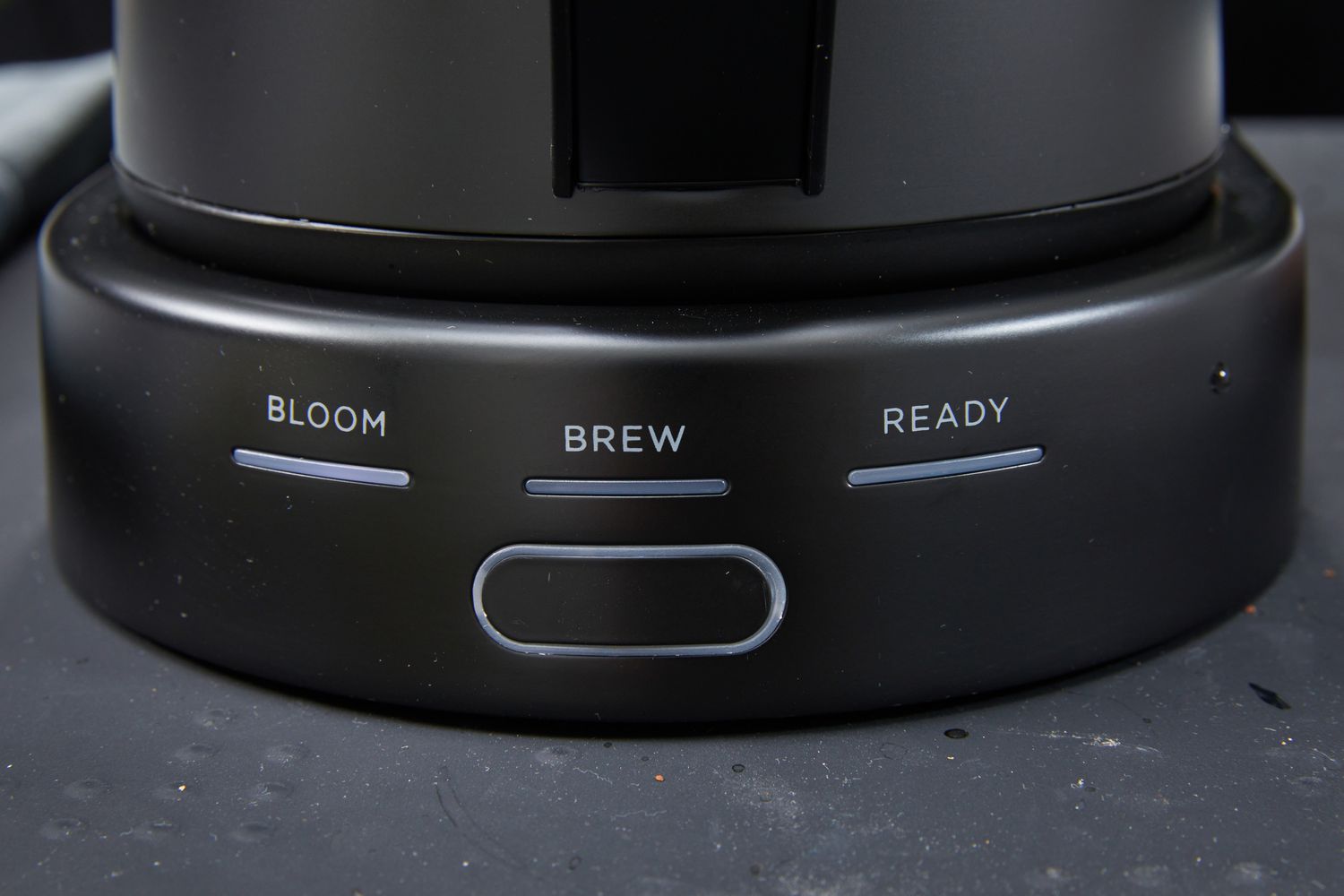 Close-up of the Ratio Six Coffee Maker's control panel.