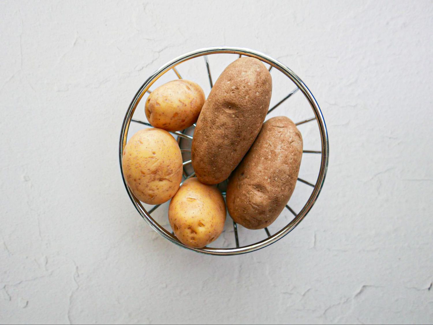Overhead view of potato storage method