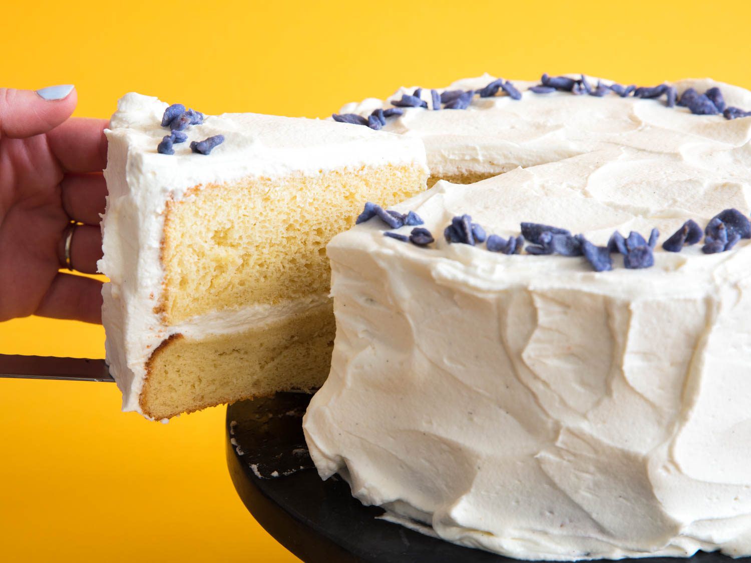 chiffon cake with whipped cream frosting