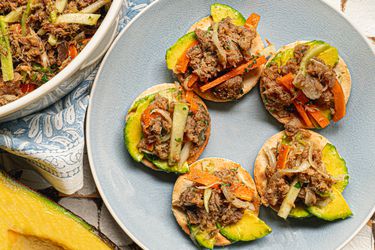 Overhead image of pickled herring