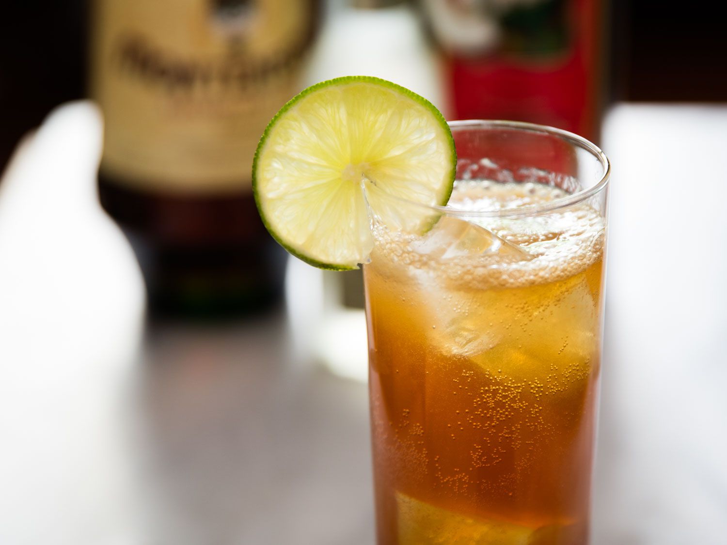 A glass of Italian buck cocktail. 