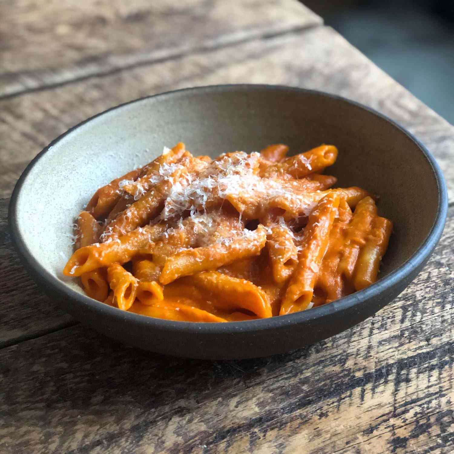 Bowl of penne with vodka sauce