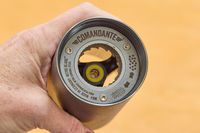 The inside of the Comandante C40 Nitro Blade Grinder