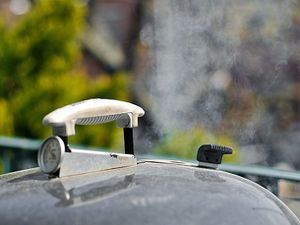Closeup of the top of a smoker