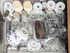 Overhead view of dishwasher