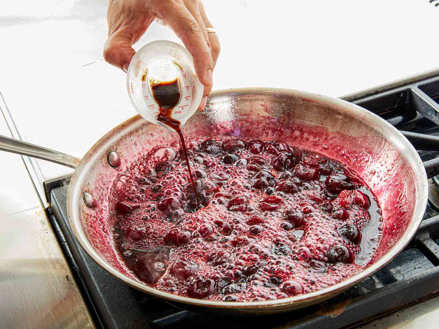 Side view of adding kirsch