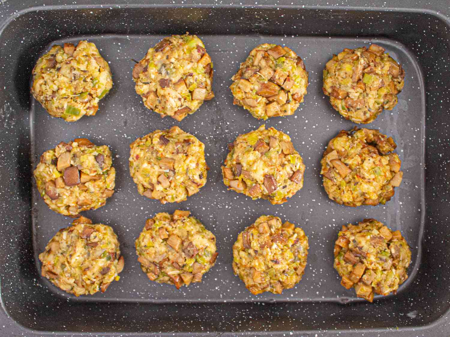 Overhead view of filling pucks