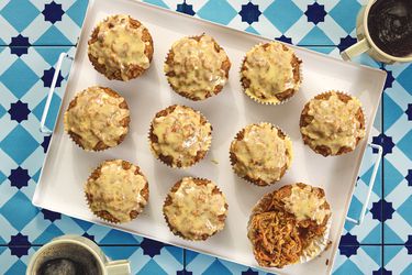 Overhead view of muffins 