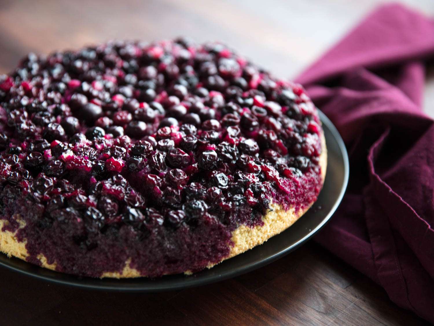 Blueberry muffin cake on a plate.