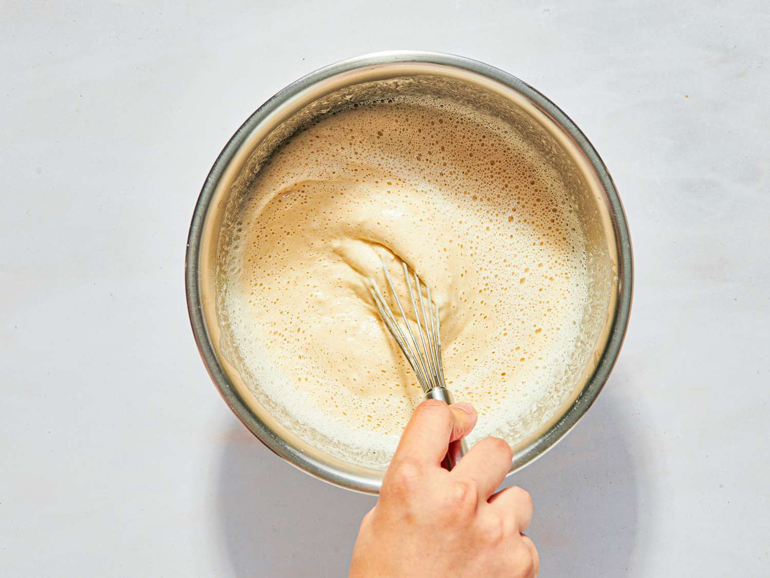 Overhead view of batter 