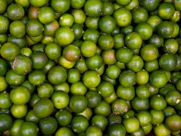 A pile of calamansi limes. 