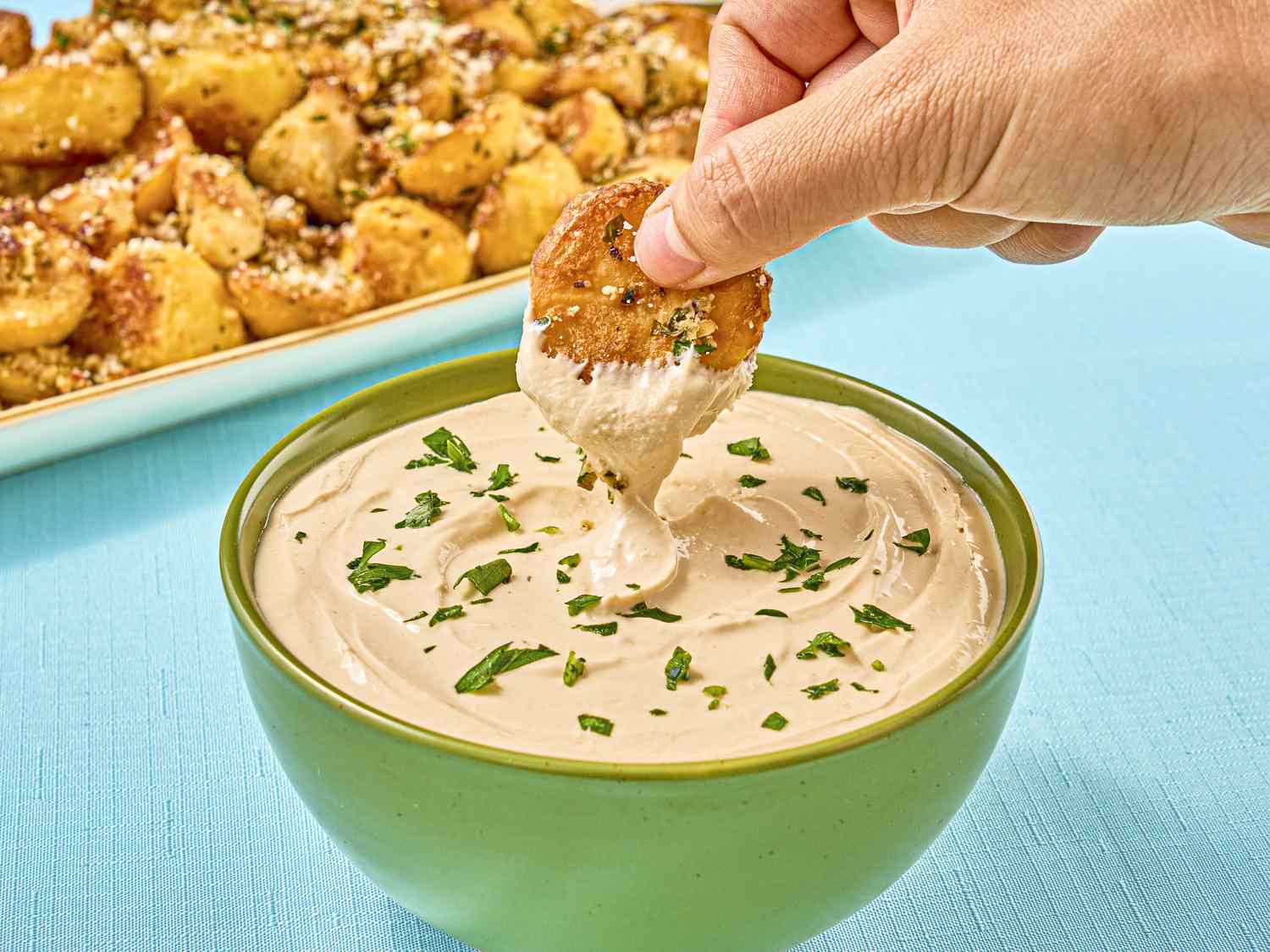 Side view of dipping 