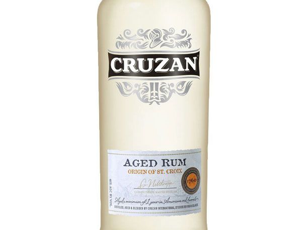 bottle of Cruzan aged light rum
