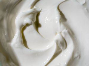 Swirls of Greek yogurt
